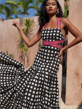 Mo Maya Luna Leopard Strap Maxi Dress